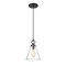 Z-Lite Harper 1 Light Pendant, Matte Black & Clear 3034P8-MB - alternate 4